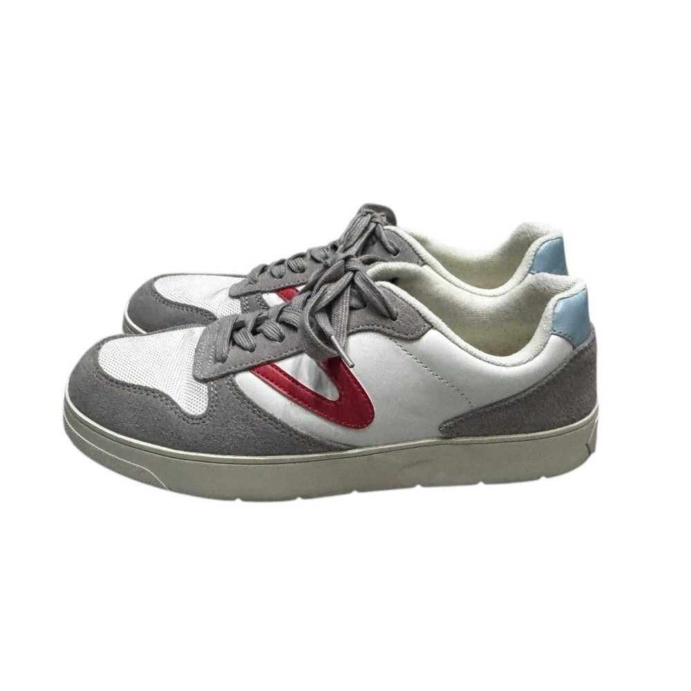 Women’s Tretorn Stadium White, Red and Gray Lace Up Leather Sneakers: Size 9.5M - Picture 6 of 11
